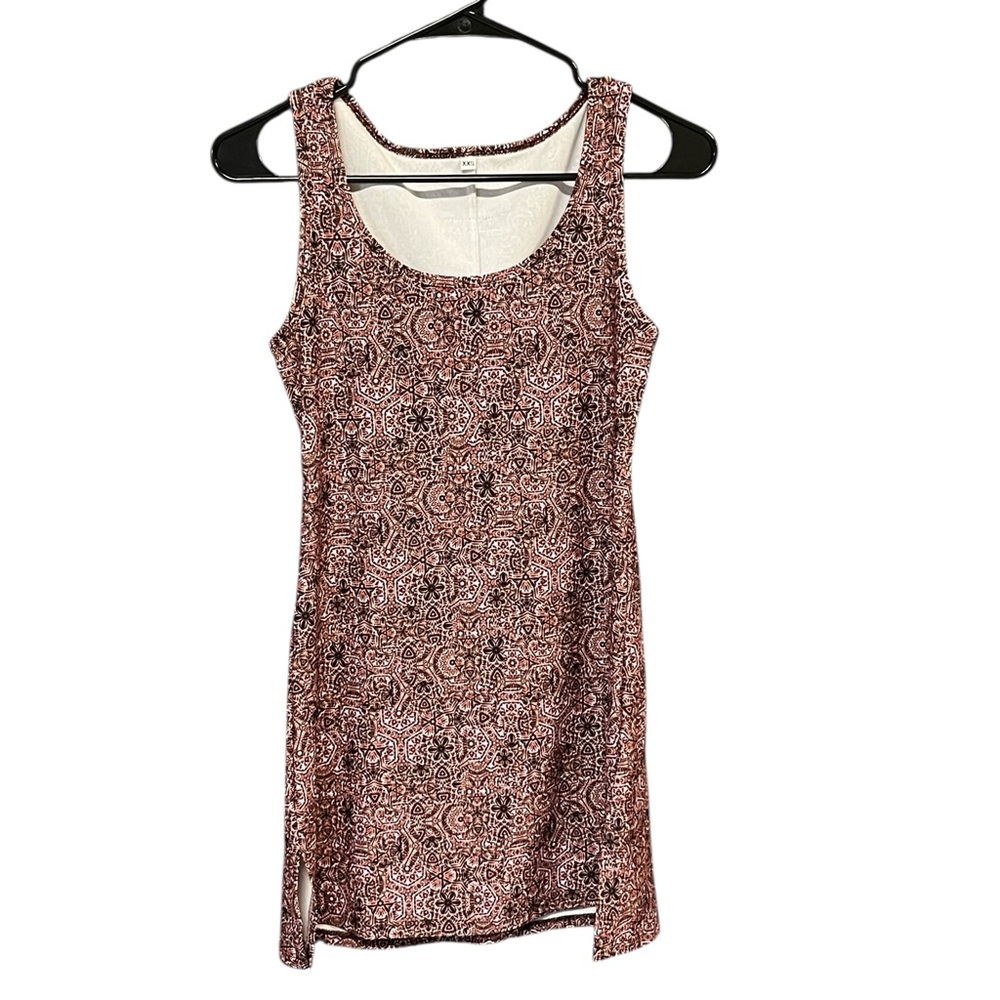 Nuu-Muu Women’s XXS Red Black Geometric Print Active Dress Back Key Pocket